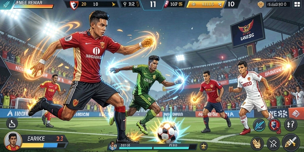 Screenshot menunjukkan antarmuka permainan yang menarik.